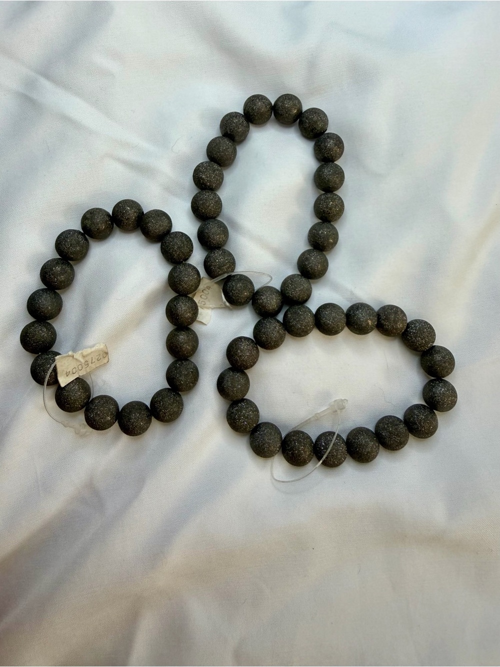 Black Glitter Bead Stretch Bracelet - Women Jewelry